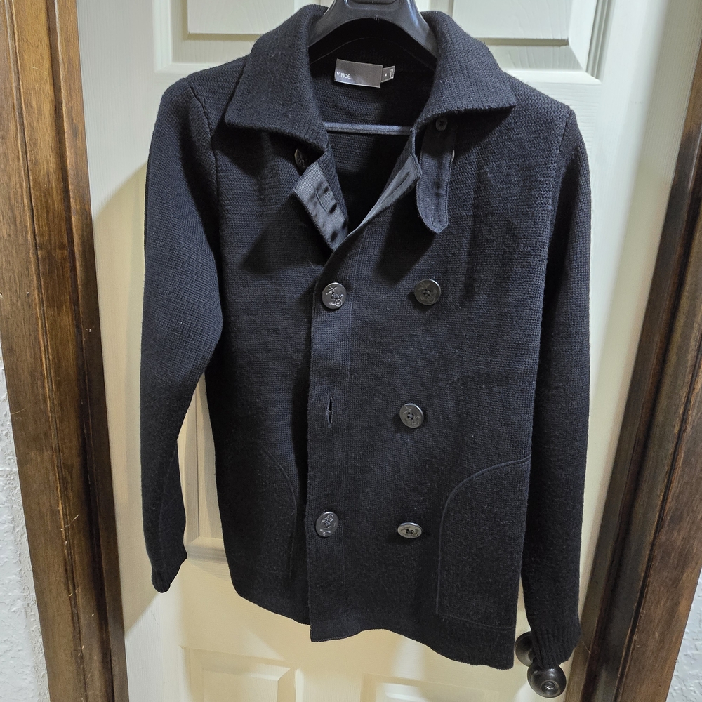 Vince Black Pea Coat Cardigan